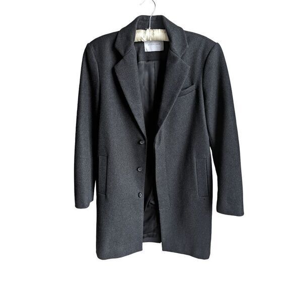 Everlane wool cashmere cocoon peacoat size XS long charcoal gray coat - Picture 3 of 11